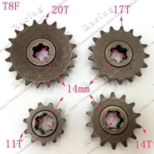 Front Gear Box Sprocket T8F 11 14 17 20T 20 Tooth Pinion For 47cc 49cc Minimoto Mini Dirt Pit Bike Moped Scooter
