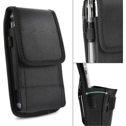 Portable Solid Black Phone Pouch Fanny Pack Belt Clip Without Carabiner Hanging Waist Storage Bag Women Mens Outdoor Phone Bag