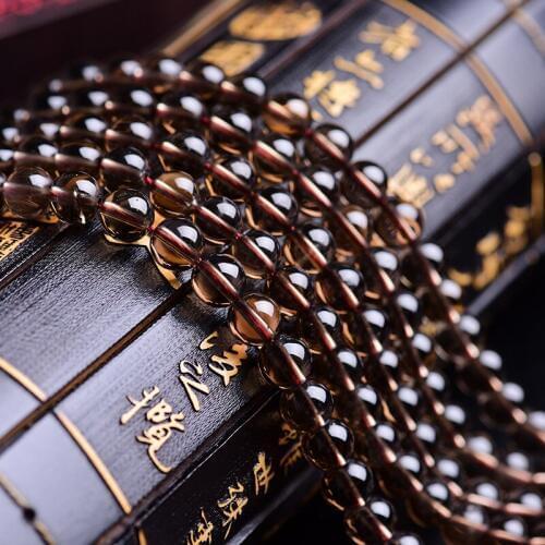 RONGQING 1 Pack 6A Brown Nature Stone Beads Tawny Crystal Loose Beads for Jewelry Making Necklace Bracelets DIY 4-18mm