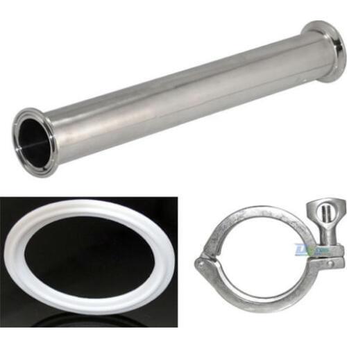 2" 51MM Sanitary Spool Tube With 64MM Ferrule Flange+PTFE Gasket+Tri Clamp Set