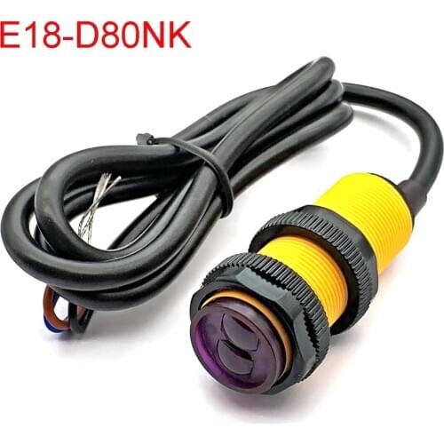 Smart Car Robot E18-D80NK Infrared Obstacle Avoidance Photoelectric Sensor Proximity Switch 3-30cm Detection Range Adjustable