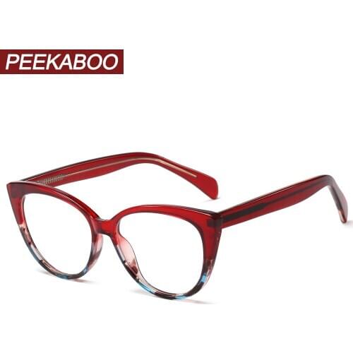 Peekaboo retro cat eye glasses for women transparent optical glasses frame tr90 clear lens gift birthday female accessories