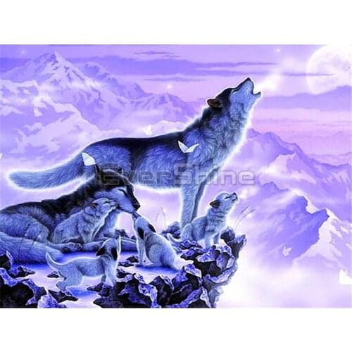 Wolf Animal DIY 11CT Embroidery Cross Stitch Kits Needlework Craft Set Printed Canvas Cotton Thread Home Decoration Wholesale
