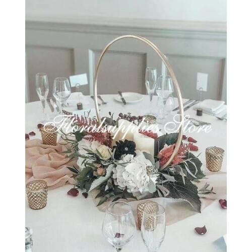 10 PCS Round Vase Wedding Table Centerpieces Metal Geometric Props Iron Arch Floral Stand Event Party Backdrop Decoration