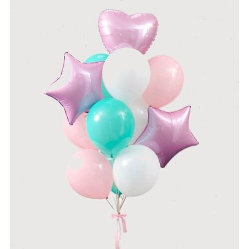 18inch Star Heart Foil Balloon Mixed Confetti Balloons Baby Shower Wedding Inflatable Balloon Boy Girl Birthday Party Decoration