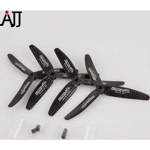 2pair/bag Rctimer 5x3'' 5030 3-Blade 3K Carbon Fiber Propeller CW CCW Prop for Mini RC Multirotor Quadcopter Black CF5030-3Blade