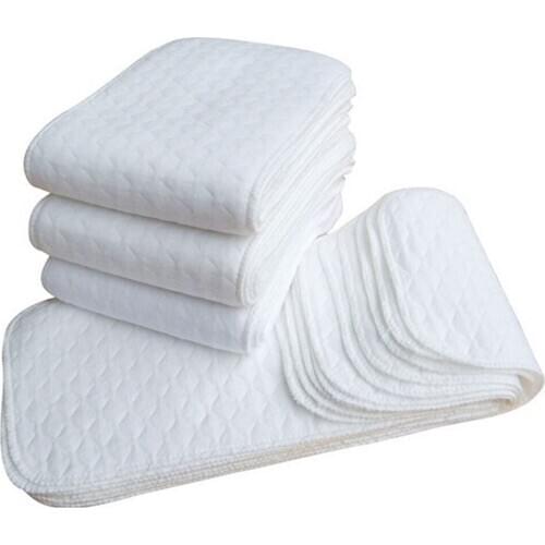 2pcs Infant White Ecological Cotton Baby Cloth Diaper Washable Nappy 100% Cotton Washable babies Eco-friendly Reusable Diapers