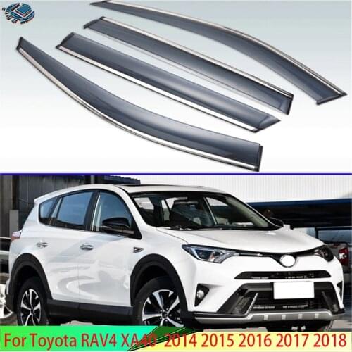 For Toyota RAV4 XA40 2014 2015 2016 2017 2018 Plastic Exterior Visor Vent Shades Window Sun Rain Guard Deflector 4pcs