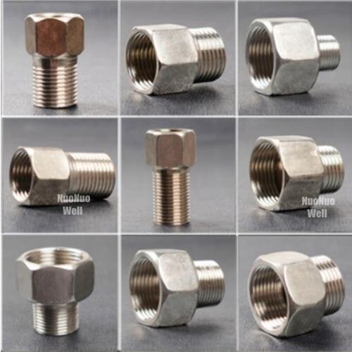 5pcs/lot 1/2" 3/4" 1" Equal/Different DiameterStainless Steel Direct Joint Female Thread To Male Thread Floor Heating Connector