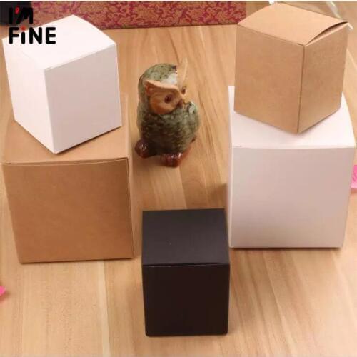 5pcs/lot Cube Blank white packaging gift small cardboard boxes,square kraft paper cardboard packaging paper box freeshipping
