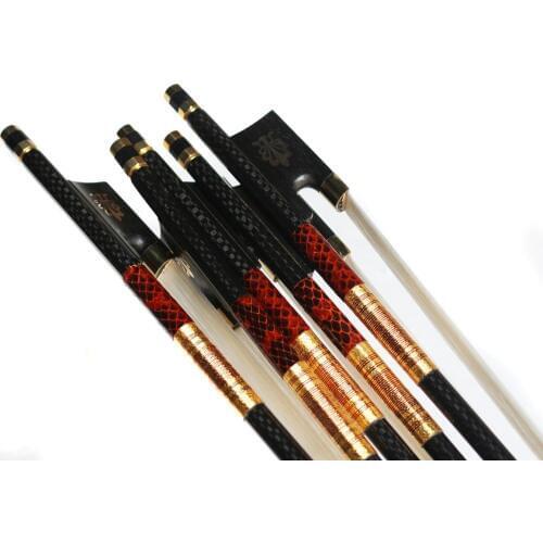 5pcs Violin Bow 4/4 Top Grade Carbon Fiber Bow Straight Pernambuco Level
