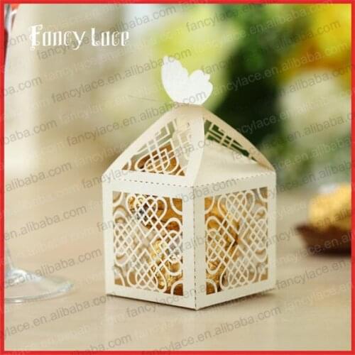 50PCS Laser Cutting Butterfly Candy Boxes Chinese red knot Customized for Wedding Favor Chocolate Boxes Sweet Party Decoration