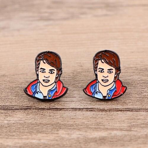 BG1137 Back to Future Movie Stainless Steel Earrings Cool Figures Stud Earrings For Fans Gifts