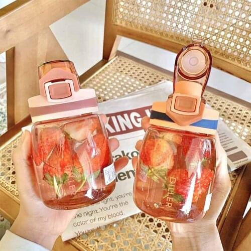 350ML 550ML Outdoor Water Bottle with Straw Sports Bottles Eco-friendly with Lid Hiking Camping Plastic BPA Free