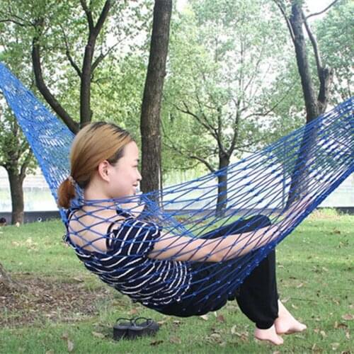 Outdoor leisure nylon rope net pocket hammock single adult children swing student dormitory hammock nap hammock