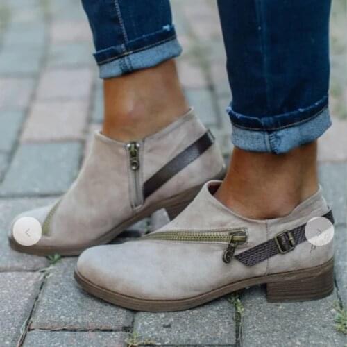 Hot87 New Snow Boots Women High Quality Bucket Zipper Thick Boots Female Shoes Fashion Cow Suede Ankle Boots Women