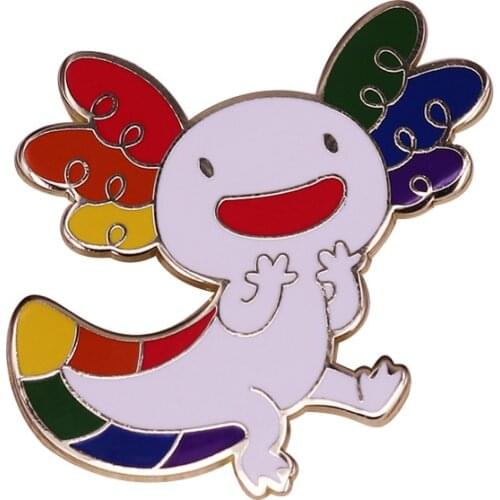 Colorful axolotl pin perfect for anyone who loves the coolest sea animal
