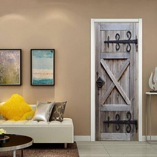 Creative door stickers 3D stereo wall stickers classical European style PVC wallpaper