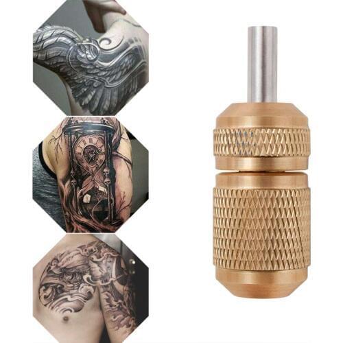 Permanent Makeup Tattoo Grips 18mm Round Copper Non-slip Tattoo Grip Tube Tattoo Tip Needles for Tattoo Machine Gun Power Supply