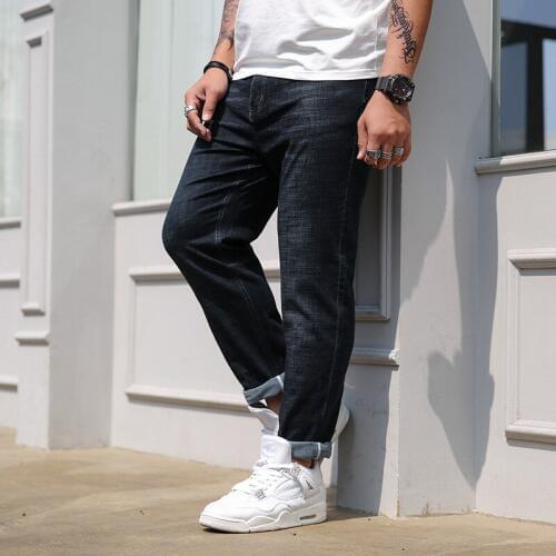 New Arrival Fashion Super Large Men Loose Comfortable Thin Softener Full Length Casual Men Jeans Plus Size 384042 43 44 45 46 48