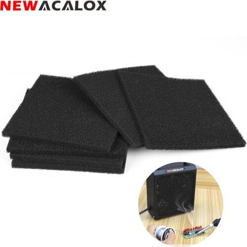 NEWACALOX 6pcs/lot Activated Carbon Filter Sponge For Welding Exhaust Smoking Apparatus Solder Smoke Absorber ESD Fume Extractor