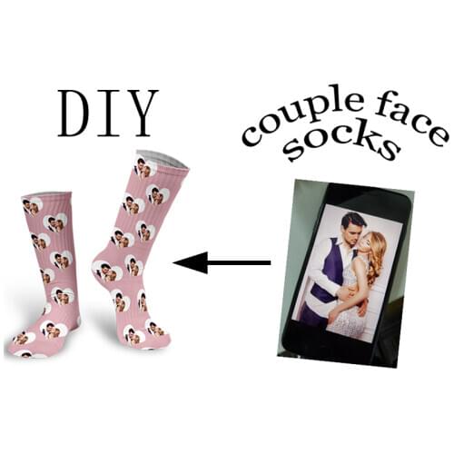 Customized Lovers Printed Socks Women Men Personalized Long Socks For Adult Diy Design Pet Face Socks Christmas Gifts