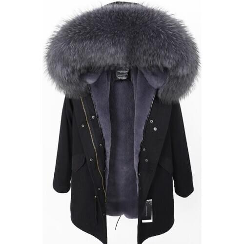 Winter Jacket Man Casual Real Fur Coat Real Raccoon Fur Hooded Coat Real Fur Parka Faux Fur Lining Warm Jackets Men Long Parka