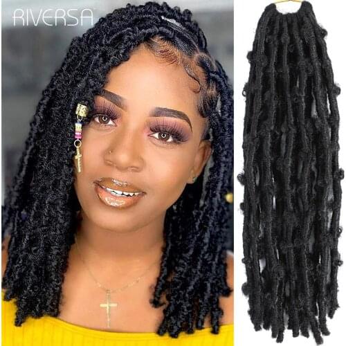 12inches Butterfly Locs Crochet Hair Braids Dreadlocks Braiding 1B Butterfly cheveux Soft Faux Locks Curly cabelo Spring Twists