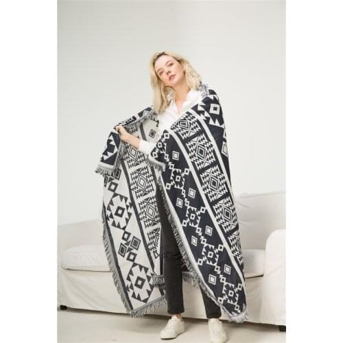 BOHO Sofa Cover Throw Blanket Sofa Geometry Airplane Travel Blanket For Bed Living Room Tapestry Carpet