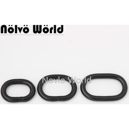 10-50 pieces Dark black 20mm 25mm 32mm non welded Oval Metal Buckles Strap Adjustment Clasp DIY Garment Accessories