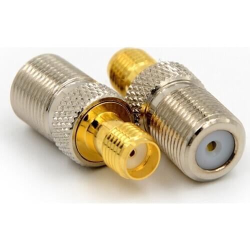 F Female Jack to SMA Female Jack Straight Coaxial Coax RF Adapter Connector