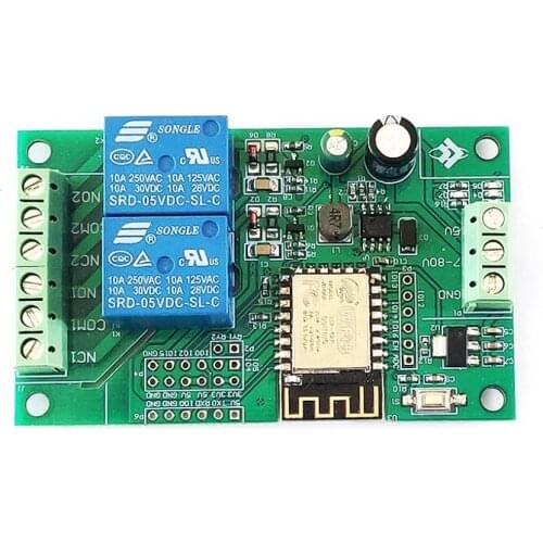 ESP8266 ESP-12F WIFI Relay Module 2 Channel 5V/8-80V Network Relay Switch Board For ARDUINO IDE Smart Home APP Remot Control