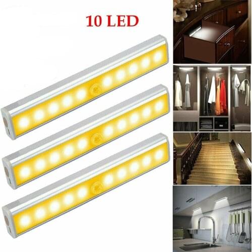 PIR Motion Sensor LED Night Light Portable Wireless Cabinet Lamp For Kitchen Bedroom Wardrobe Lamp 5W Cupboard Stairs Lights