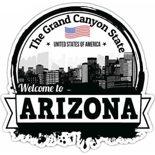 Creative Arizona USA State Grunge Flag Car Sticker Accessories Vinyl PVC 13cm*13cm Motorcycle Windshield Car Styling Decal