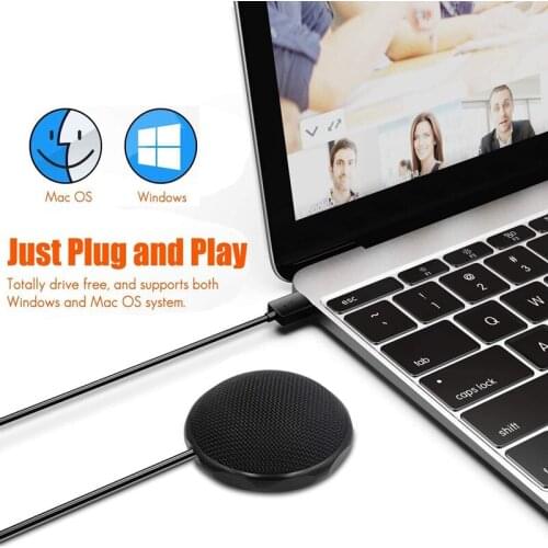Omnidirectional USB Microphone for Computer Video Conferences Smart Noise Deduction Condenser Microphone Studio Recording mic