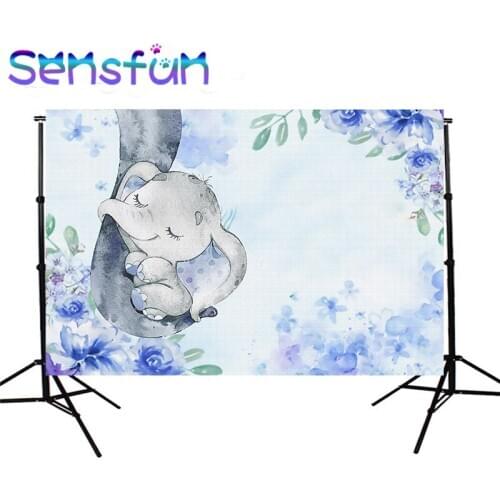 Xq0188 Photography background Custom bbay shower kid 1st birthday backdrop for photo studio dumbo baby banner elephant photocall