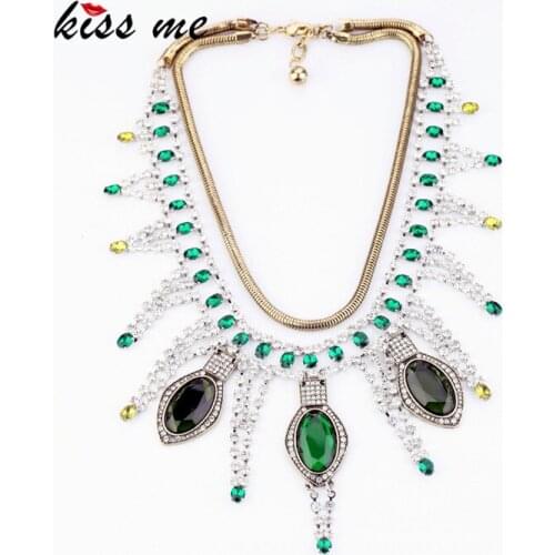 KISS ME New Statement Jewelry Fashion Alloy Rhiestone Luxury Necklace Factory Wholesale