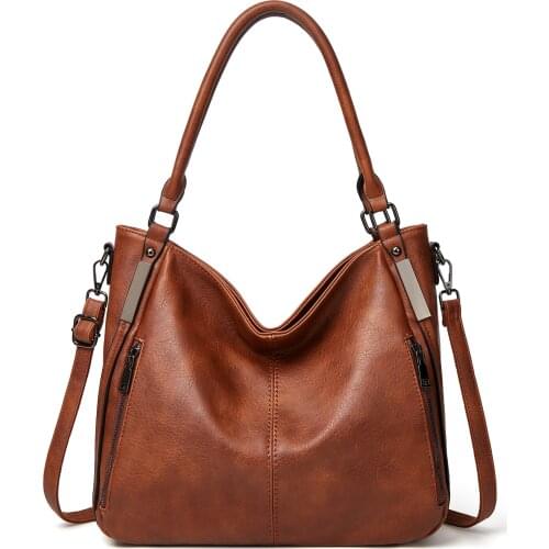 Genuine Leather Women Shoulder Bag Vintage Messenger Crossbody Bag Female Purse Totes Bag Soild Casual Cowhide Lady Tote C1737