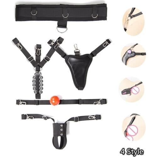 Female Orgasm Chastity Adjustable Belt Pearl Panties with Magic Wand Holder for Women Gay Fetish Bdsm Bondage Flirt Sex Toys Kit