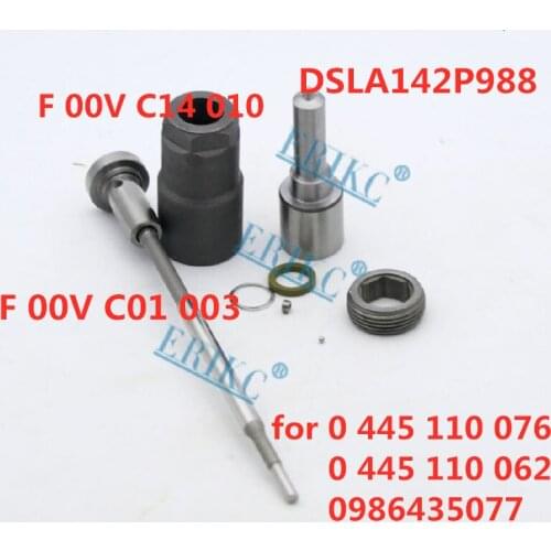 044511076 0 445 110 062 Fuel Injector Repair Kits Nozzle DSLA142P988 Valve F 00V C01 003 Kit for 0 445 110 062 0986435077