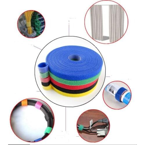 1PCS cable tie tape Blue Wide 10 mm Short Hook Back to Back Cable Tie Nylon Fastening 5 Meters