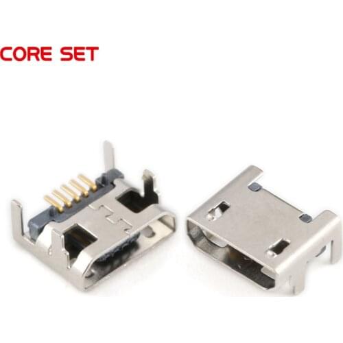 20pcs/lot MiniUSB Micro USB-5P 4 foots Female Connector For Mobile Phone Micro USB Jack Connector 5P Charging Socket DIP