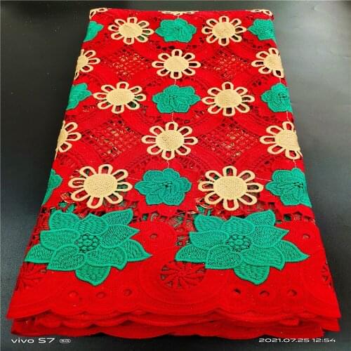 2021 Latest Nigerian Lace Fabrics Fashion Women African Guipure Lace Cotton Swiss Embroidery Cord Fabrics For Wedding JYS33