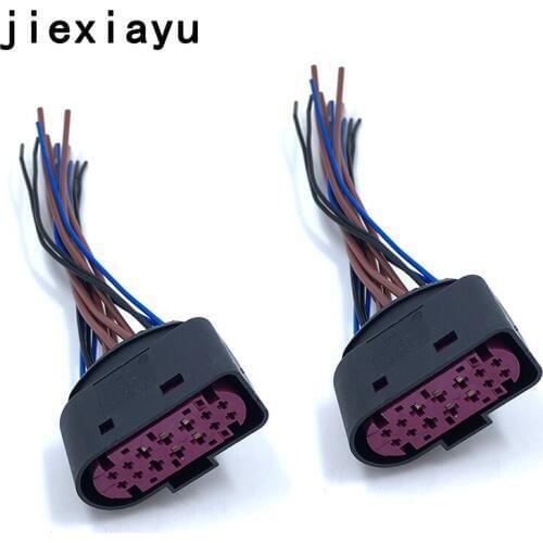 2pcs 14-pin Automotive socket connector For Golf Jetta Beetle Tiguan Touran Touareg EOS Passat A1 A3 A4 TT Q3 Q5 1J0 973 737