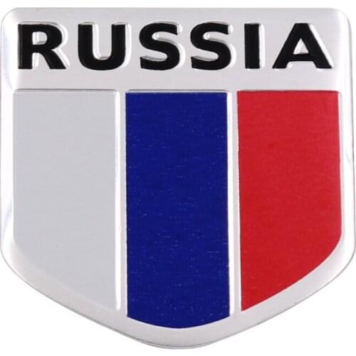 3D Aluminum Russia National Flag Car Emblem Sticker For BMW Ford Focus Chevrolet Cruze KIA Rio Skoda Octavia Toyota Car-styling