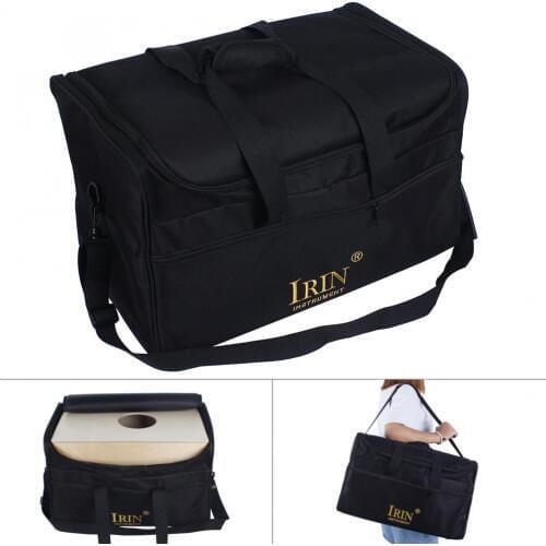 600D Black Oxford Cloth Cajon Drum Storage Bag 5mm Padded Cotton Cajon Gig Case Shoulder Handle Bag
