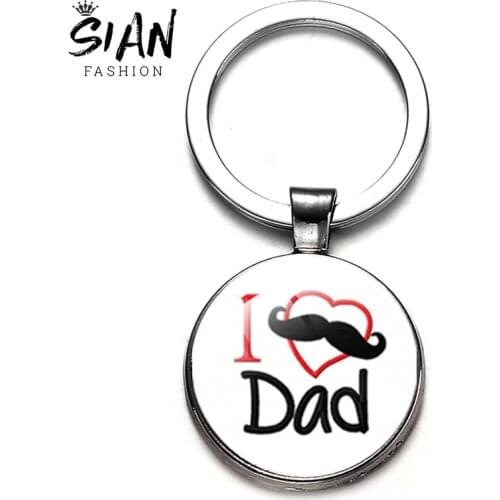 SIAN Mom Dad Keychain Women Man Classic Fathers & Mothers Day Gift Key Chain Ring Teen Student Event Souvenirs Jewelry Keyring
