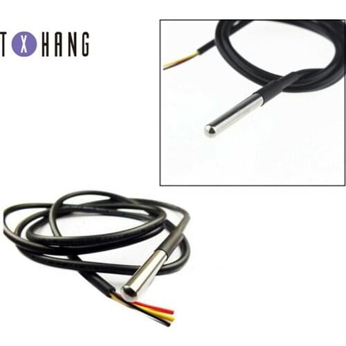 1PCS DS1820 Stainless steel package Waterproof DS18b20 temperature probe temperature sensor 18B20 For Arduino
