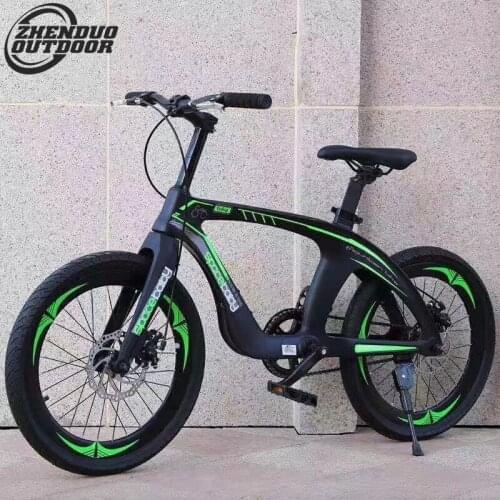 20 Inch Magnesium Alloy Bicycle Mountain Bike Double Disc Brake Single Speed Middle School Student Pedal Cycling Outdoor