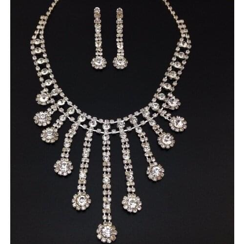HOT New fashion shiny twinkle Diamante tassel claw chain indian bridal jewelry sets sale